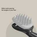 Scalp Massager and Exfoliator,Silicone Hair Head Scrubber with Long Handle for Hair Growth and Dandruff Removal,Shampoo Wet Brush and Hair Shower Comb (Black)