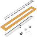 36 inch Linear Shower Drain with Tile Insert Grate Cover