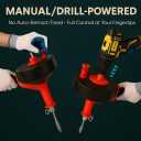 42 FT Drain Snake Hair Drain Clog Remover, Manual Or Powered, Plumbing Snake With Drill Adapte,Unclog Sink Drain Tool, Drain Auger for Toilet、Shower、Kitchen、Sink, No Auto Retract Or Feed, Red