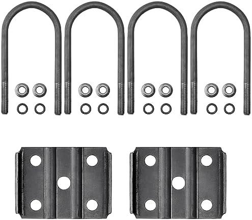 SPARKWHIZ Trailer U Bolt Kit 7 inch for 5,200-7,000 lb Trailer Axle, 3" Round Axle, 1/2” Diameter, 2" Thread Pitch