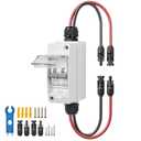 16A Solar Panel Disconnect Switch 400V DC/AC PV Disconnect Switch Outdoor Miniature Circuit Breaker IP65 for Solar PV Homes Battery (400V 16 Amp)