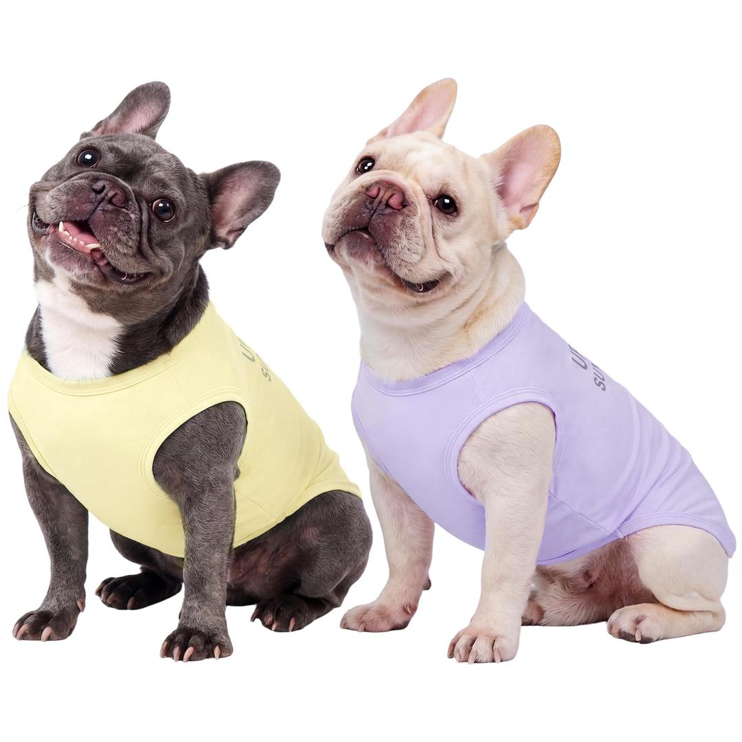 Kuoser 2 Pack Dog Shirts UPF 50+ UV Sun Protection, Lightweight Quick Dry Dog T Shirts for Small Medium Large Dogs, Breathable Pet Vest Dogs Tshirt Pet Clothes for Indoor Outdoor, Pink & Mint S