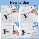 Kigley Metal Gridwall Hooks, 3.2 inch Hat Helmet Rack, Retail Display Shelves Organizer, Wall Fixtures, Accessories for Home Retail Shop(Black,6 Pcs)