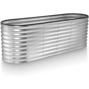 Galvanized Raised Garden Beds Outdoor // 622 ft Planter Raised Beds for Gardening, Vegetables, Flowers // Large Metal Garden Box (Silver)