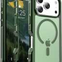 Magnetic for iPhone 17 Pro Case, [Compatible with MagSafe][Military Grade Drop Protection][Heavy Duty Protection][Non-Slip][Shockproof] 2-Layer Durable Bumper Phone Casee 6.3''-Army Green
