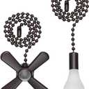 SmoTecQ Ceiling Fan Pull Chain Extender with Decorative Frosted Glass Bulb and Fan Cord, Fit All Standard 3mm Diameter Ceiling Fans and Light Fixtures Factory Pull (ORB)