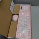 Wireless Keyboard and Mouse Combo, Full-Sized Quiet Wireless Keyboard and Adjustable DPI Mouse, 2.4GHz USB Receiver, Keyboard and Mouse for PC, Windows, Desktop, Laptop (Pink and White-B)