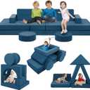 22Pcs Modular Kids Play Couch - Kids Couch for Playroom Bedroom Living Rooms Toddler Sofa for Inspiring Child CreativityChildren Convertible Foam Sofa (Blue)