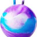 Hopper Balls for Kids 3-8, 18 Inches Bouncy Ball with Handle, 18" Inflatable Bouncing Hopper, 45cm Jumping Toys, Garden Hopping Toys Girls Boys Gifts (Purple)