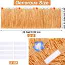 Fovths 4 Pieces Luau Grass Table Skirt Each 36 feet x 29.5 inch Fringe Banner Grass Skirt Natural Hawaiian Straw Grass Decor for Tiki Bar Roof Summer Beach Tropical Party Decorations, Dark Yellow
