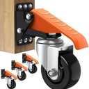 Ronlap Workbench Casters Wheels Kit 920 Lbs Capacity Retractable Casters Set of 4 Heavy Duty Side Mount 3" Lifting Caster Work Table Tool Bench Stepdown Castors Wheels 4 Pack