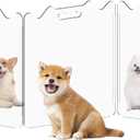 Clear Acrylic Pet Dog Gate: Transparent Foldable Pets Fence for Puppy - Freestanding Dogs Cats Playpen for Doorways - The Safety Barrier of Christmas Tree - Thickened Folding Plastic Gates 3 Panels