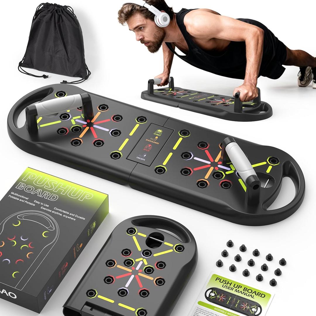 Push Up Board Fitness, Workout Home Gym Equipment, 20 in 1 Exercise Pushup Bar Handles for Floor, Strength Training Equipment for Men