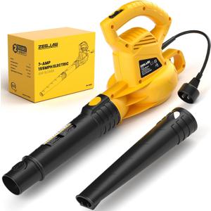 ZEGJAW Electric Leaf Blower Corded, 7-AMP Leaf Blowers, 155MPH/350CFM Small Handheld Lawn Blower Lightweight & Portable for Lawn Care