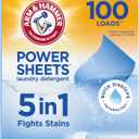 Arm & Hammer Power Sheets Laundry Detergent, Fresh Linen 50ct, up to 100 Small Loads 
