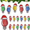 Syhood 24 Pcs Teacher Christmas Ornaments, Acrylic Bulb Hanging Decoration with Rope, Teacher Appreciation Gift for Women, Staff, Coworkers, Xmas Tree Decor Classroom Holiday Party Favor