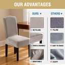 H.VERSAILTEX Velvet Dining Chair Covers Stretch Chair Covers for Dining Room Set of 4 Parson Chair Slipcovers Chair Protectors Covers Dining, Soft Thick Solid Velvet Fabric Washable, Oatmeal