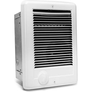 Electric Wall Heater for Indoor Use Complete Unit with Thermostat, Wall Mounted Heaters for Large Room/Garage(Model: CSC101TW, Part: 67508), 3412 BTU, 120 Volt, 1000 Watt, White