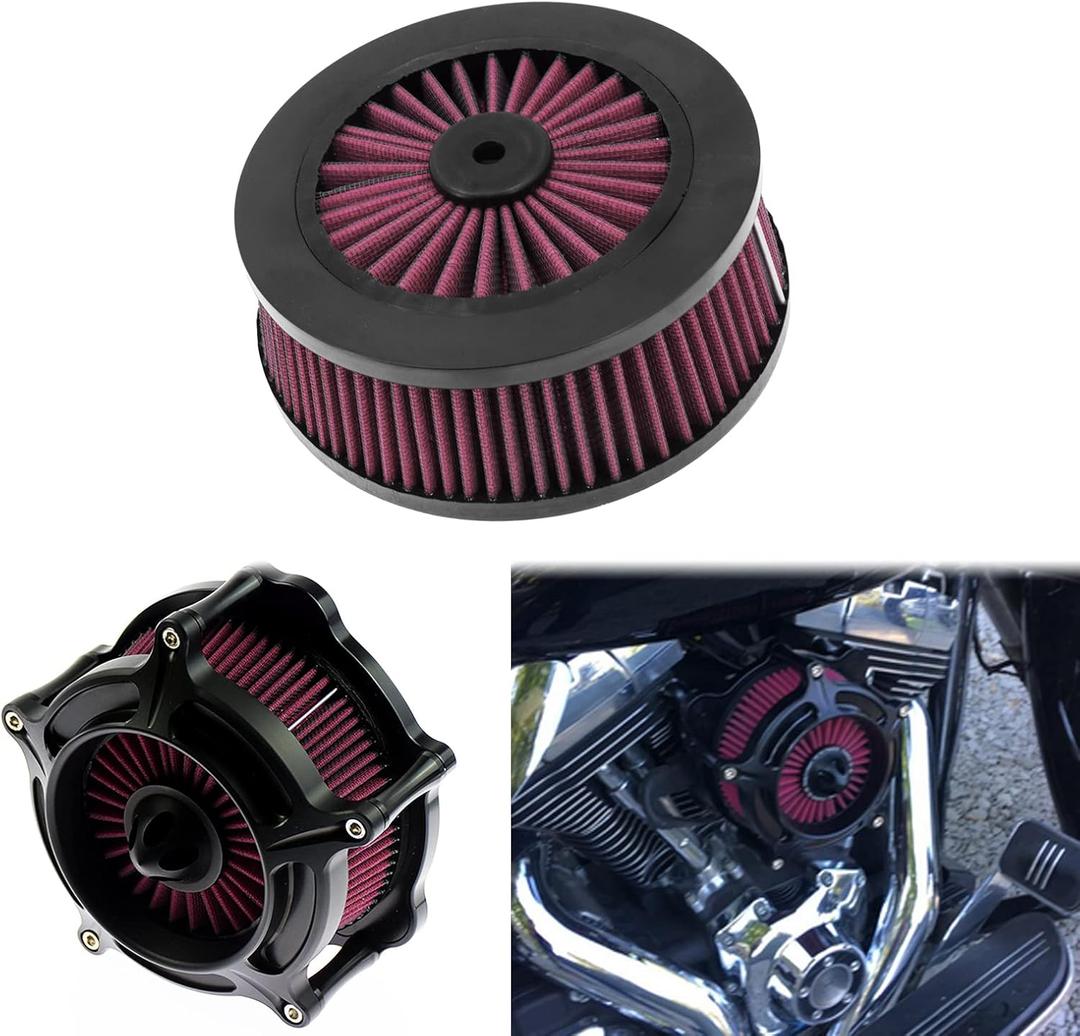 Motorcycle Air Filter Replacement Intake Air Cleaner Element Fit for Harley Sportster XL Touring Road King Street Glide Dyna Softail (Red)