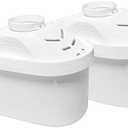 2 Pack Water Filter Replacement Universal Cartridges with Multistage Filtration System, Removes Chlorine, Fluoride, Dirt, and Harmful Metals
