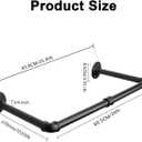 Industrial Iron Pipe Clothes Hanging Bar DIY Wall-Mounted Garment Rack Heavy Duty Clothing Rack for Bedroom, Laundry Room, Closet Storage (Black 24 inch)