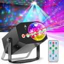 DJ Laser Party Lights, Disco Light with RGB Strobe Light Show, Music Sound Activated/Remote Control for DJ Parties Stage Karaoke Club Home Birthday