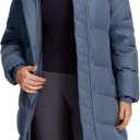 Pioneer Camp Women's Thickened Long Down Jacket 650+ Fill Power Puffer Jacket Winter Coat Parka Jacket with Hood (Large, Grey)