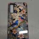 Compatible with MagSafe Case for Samsung Galaxy S21 Plus, Cute Aesthetic Stained Glass Flower Bird Magnetic Design Phone Case, Soft TPU and Hard PC Protective Phone Cover for Women Girls