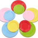 POSATE 60PCS Colorful Disposable Plastic Plates, Heavy Duty Plates for Wedding/Party, 30PCS Dinner Plates 10.25 and 30PCS Dessert/Salad Plates 7.5, Colorful Plates for Party Event