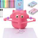 Interactive Educational Drawing Robot for Kids Montessori Painting Learning Toys for 3 4 5 6 7 8 Year Old Boys Girls Birthday Party Pink