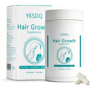 Hair Growth Biotin 10000mcg Supplement with Vitamins A C D E & Calcium - 30-in-1 Formula for Hair & Nails Support, for Women & Men, 30 Servings (1)