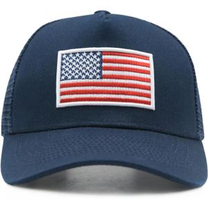 American Flag Trucker Hat, Snapback Mesh USA Flag Baseball Caps, 4th of July for Men Women