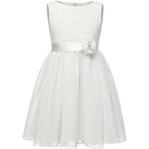 Chiffon Summer Flower Girl Dress Ruffled Junior Bridesmaid Wedding Party Dress, 8-9Y