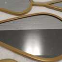 BAODANFU Wall Mirror Decorative Mirrors Mounted Decor Tear Drop Shape Gold for Bedroom Living Room Entryway Bathroom Vanity Brassy Gold Metal Frame, 5-Pack Mirrors Set, Brassy Gold, 5-pack