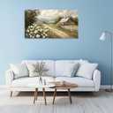Rustic Farmhouse Canvas Wall Art Decor Nature Scenery Countryside Picture Canvas Painting Landscape Wall Poster Prints for Living Room Home Farmhouse Bathroom Bed Decor Decorations - 20"x40"