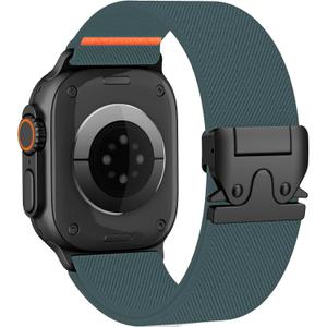 Elastic Sport Band for Apple Watch Ultra 3/2/1 Bands 49mm 46mm 45mm 44mm 42mm 41mm 40mm 38mm Men Women, Adjustable Parachute Buckle Nylon Fabric Wristband for iWatch Series 11 10 SE 9 8 7 6 5 4 3