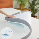 Gel Memory Foam Mattress Topper Twin Size, Firm Bed Mattress Topper Waterproof for Body Support & Pressure Relief, with Removable Cover, Soft & Breathable, Gray 4 Inch Thickness
