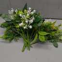 4 Forks Lily of The Valley Artificial Flowers Bouquet,Plastic Flowers for Outdoors,Fake Flowers with Stem,Home Wedding Party Garden Wreath Table Center Pieces Decor (24, White)