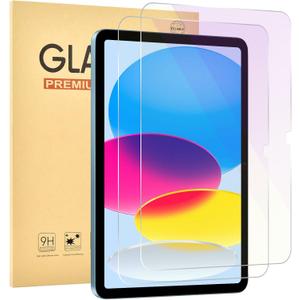 2 Pack Anti Blue Light Screen Protector for iPad 11th A16 2025 [11 Inch],iPad 10th [10.9 inch] 2022,9H Hardness Tempered Glass Film,Anti-uv,Eye Protection,Touch Sensitive,Anti-Scratch