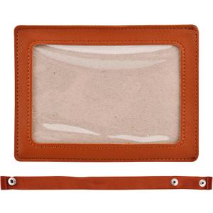 PU Leathter Car Picture Holder, DIY Car Picture Frame,for 6 Inches Vehicle Sun Visor Horizontally (Light Brown)