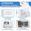 Upgraded WPW10558424 Refrigerator Ice Bucket Compatible with Whirlpool Ice Bin Replacement W10558424 Whirlpool Ice Bucket Parts WRS321SDHZ01 WRS321SDHZ05 WRS321SDHZ08 Ice Maker Tray Ice Container