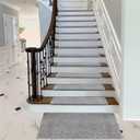 PURE ERA Bullnose Carpet Stair Treads Set Tape Free Non-Slip Indoor Stair Protectors Pet Friendly Rugs Covers Soft Skid Resistant Washable Reusable 9.5" x 30"(14 Pieces,Light Gray)