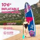 Inflatable Stand Up Paddle Board - Upgraded Glue-Free Hot Melt Technology, Long Service Life, 10'6", Anti-Slip EVA Deck, Full SUP Accessories, Included for Adults Youth All Skill Levels