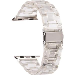 Resin bands Compatible with Apple Watch 38mm 40mm 41mm 42mm 44mm 45mm,Lightweight Resin Barcelet with Stainless Steel Buckle Replacement For iWatch Series 7 6 5 4 3 2 1 SE for Women Men