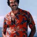 Paradise Found Mens Jungle Bird Tom Selleck Magnum PI Rayon Shirt (Red, XL)