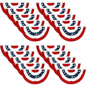 EBaokuup 20 Pcs USA Patriotic Pleated Fan Flags-3 x1.5 Ft American US Flag Bunting Banner Patriotic Bunting Flag Stars and Stripes Flag Bunting for Memorial Day The 4th of July and Labour Day