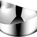 304 Stainless Steel Oval Serving Bowl Salad Fruit Bowl for Kitchen Counter Home Decorative Bowls for Veggies,Candy,Nut,Silver (8", Oval)