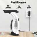 Window Vacuum Squeegee Cordless, Electric Window Cleaner Tool with Water Collection Tank, Window Cleaning Kit Shower Squeegee for Glass Doors, Windows, Mirrors, Car (White)