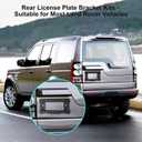 Rear License Plate Bracket Holder for 2005-2023 Land Rover LR4 LR3 LR2, 2010-2023 Range Rover Evoque Velar Discovery Series License Plate Bumper Car Tag Frame Mounting Kit