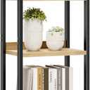 NUMENN Narrow Bookshelf, 5 Tier Bookshelves, Home Office Bookcase Shelf Storage Organizer, Free Standing Storage Shelving Unit for Bedroom, Living Room and Home Office, Natural